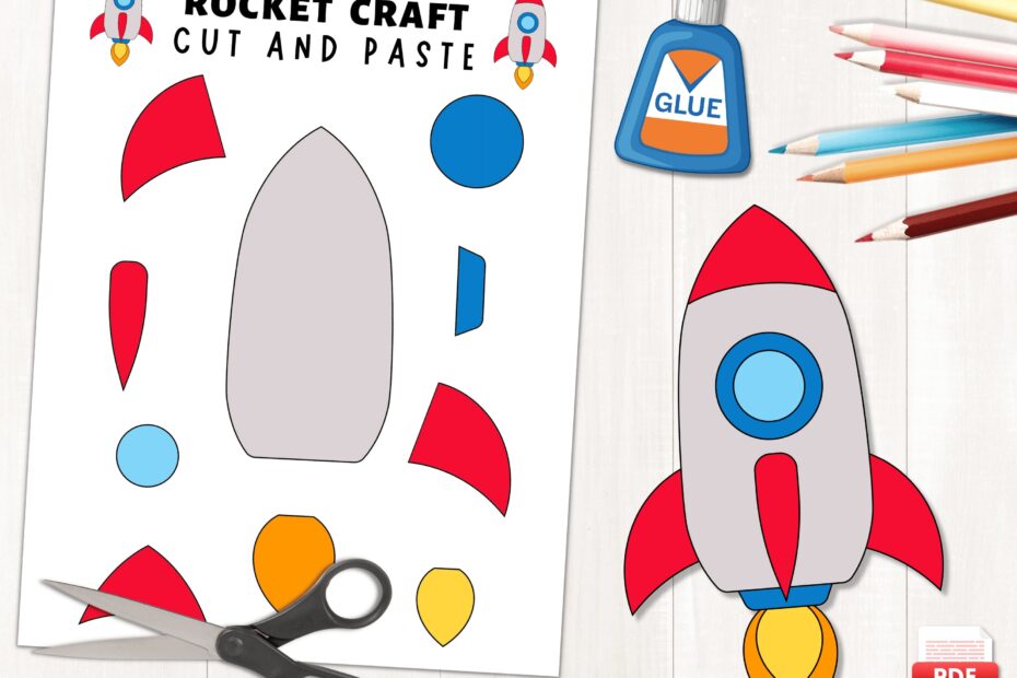 Printable Rocket Craft Outer Space Activities Build A Rocket Space Rocket Craft Template Indoor Preschool Activity Rocket Ship Etsy UK