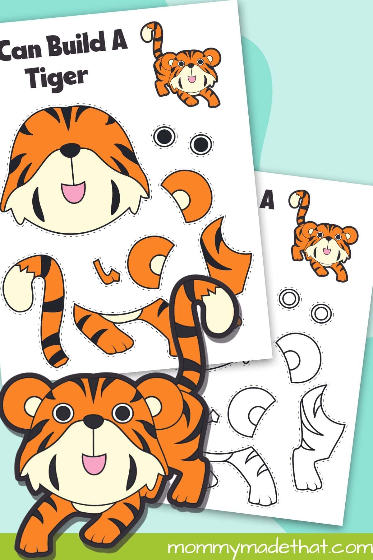 printable tiger craft template