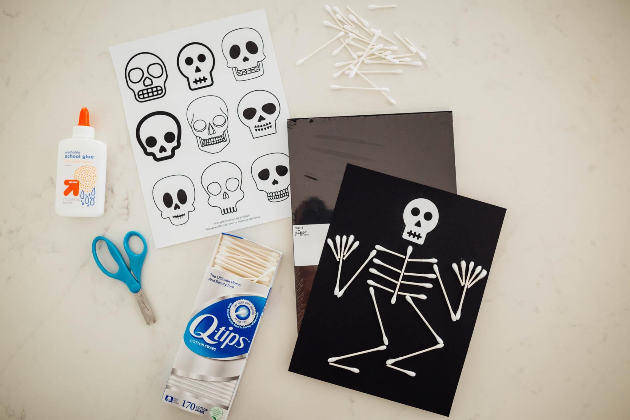 Q Tip Skeleton An Easy Halloween Craft For Kids Friday We re In Love
