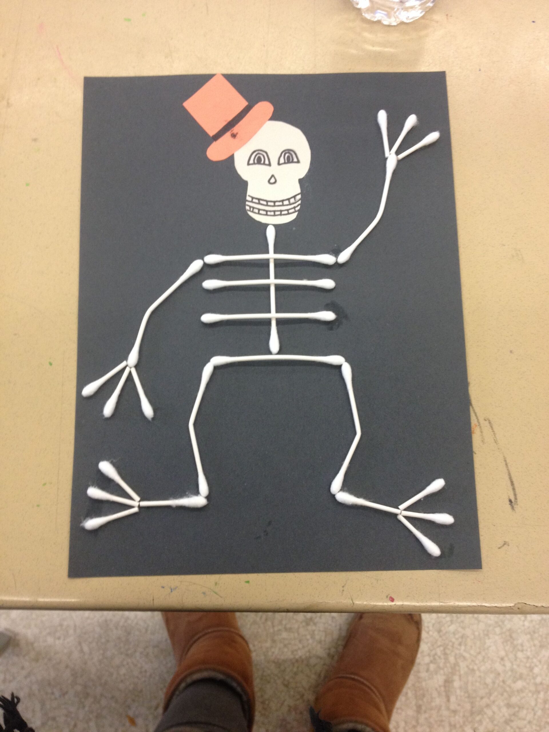 template printable q tip skeleton craft