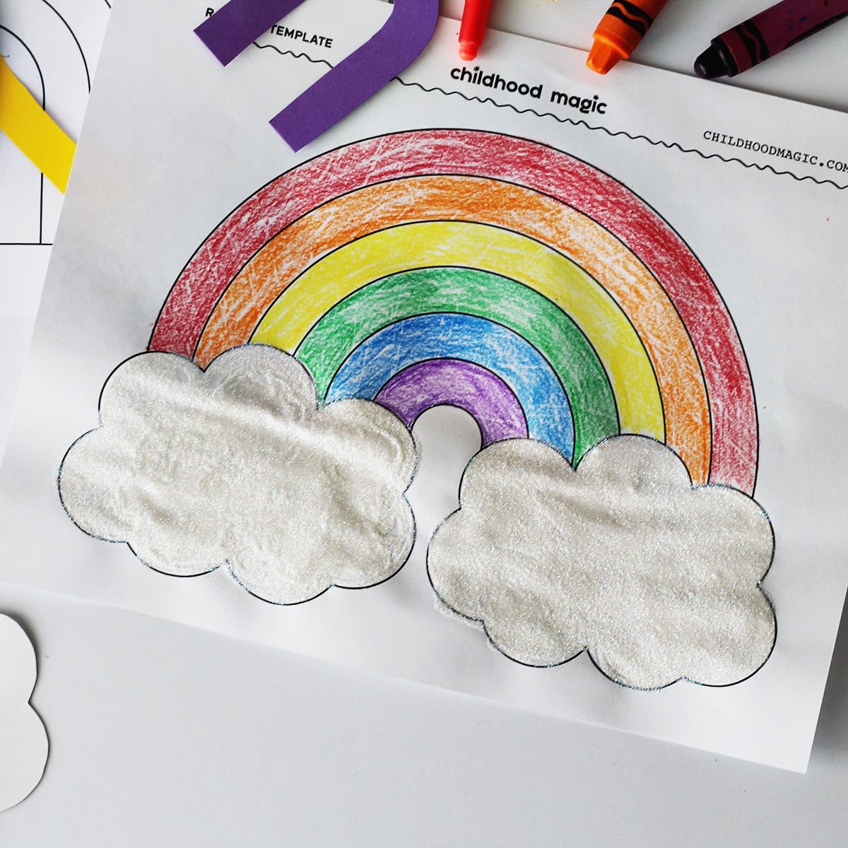 Rainbow Template Free Printable Coloring Page Childhood Magic