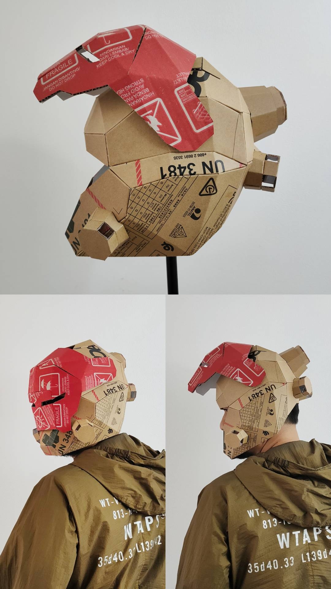 Retractable Cardboard Cyberpunk Helmet Templates
