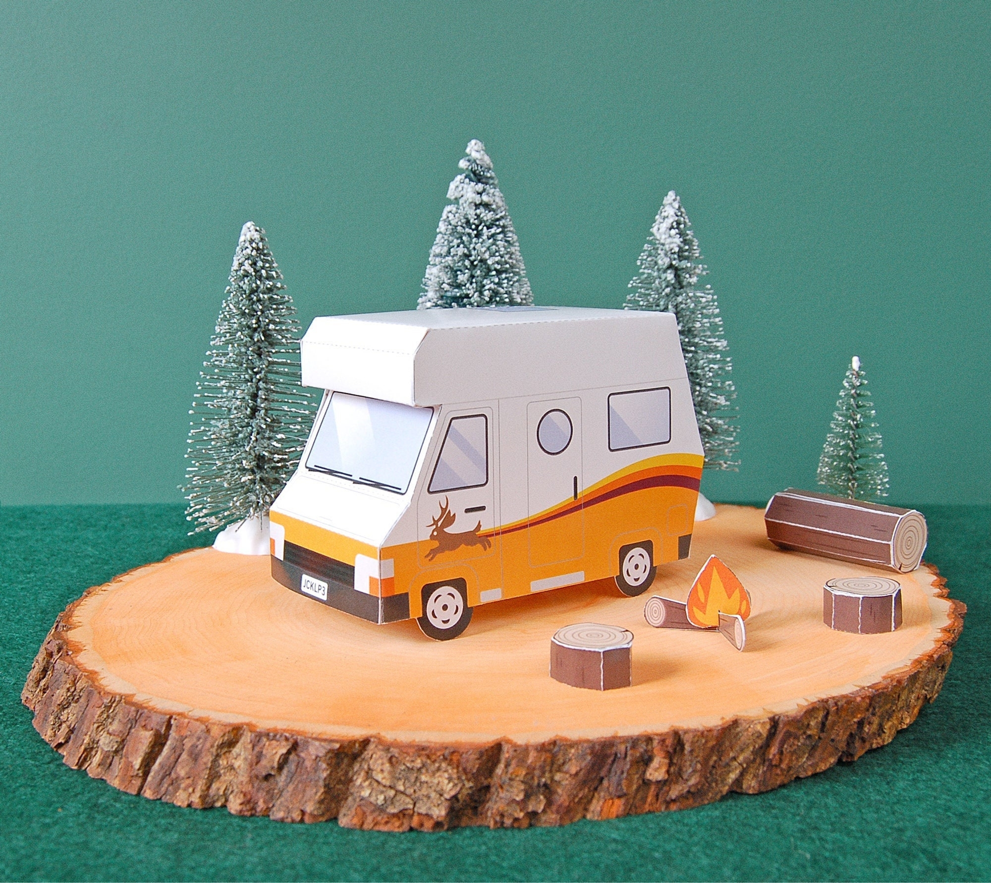 RV Camper Papertoy PDF Ready To PRINT Papercraft Template Coloring Version Etsy