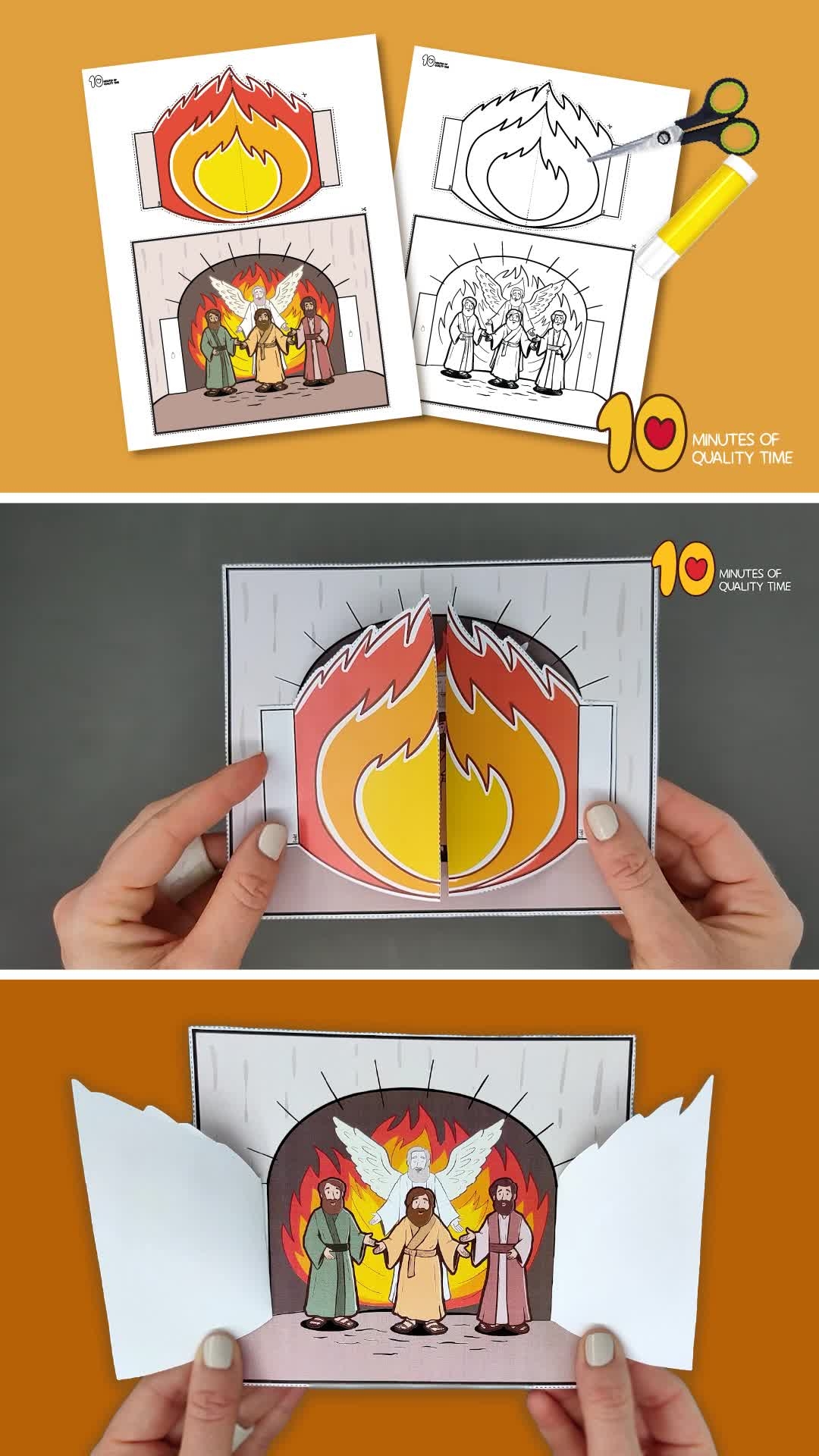free printable fiery furnace craft template