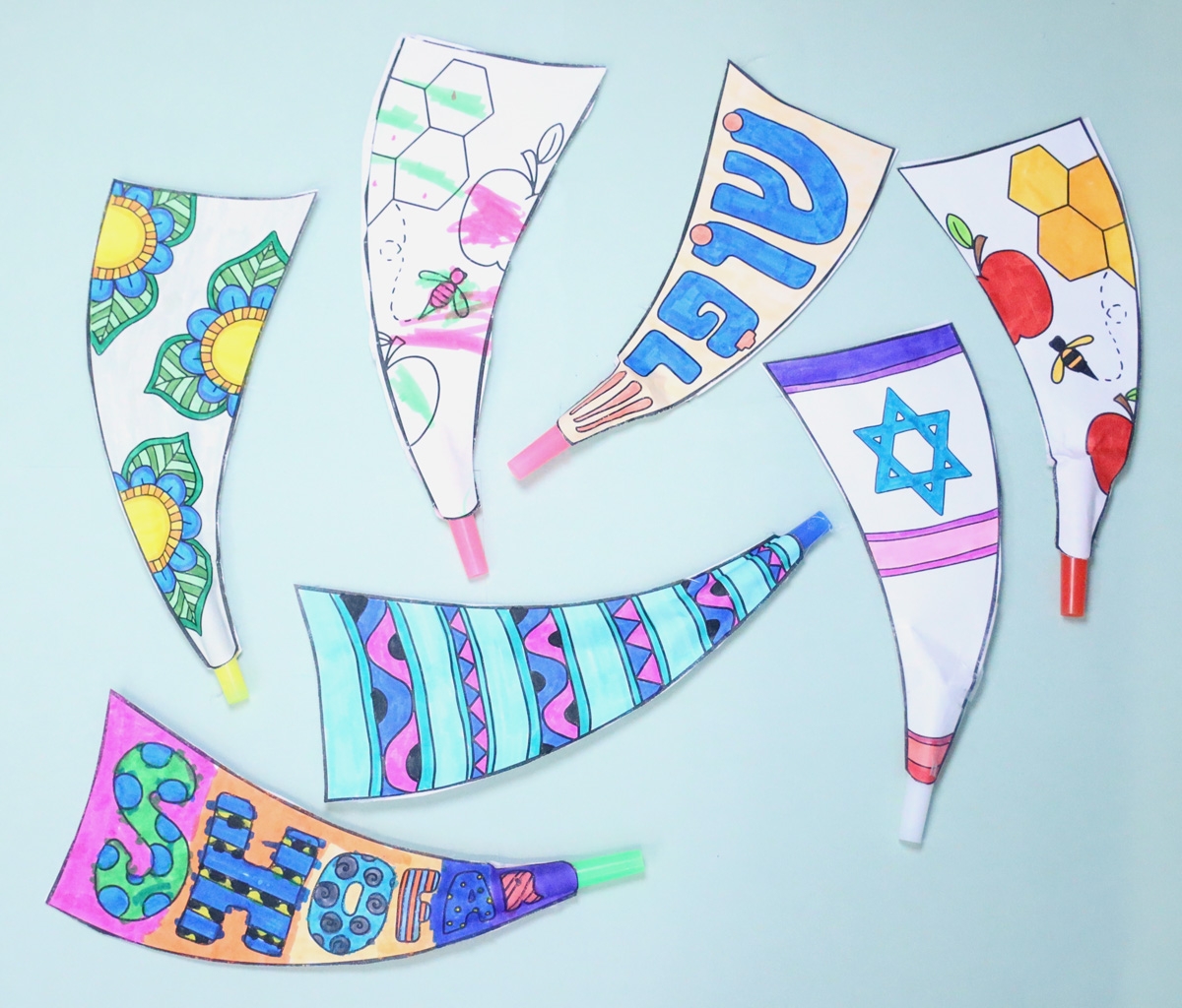 printable shofar craft template