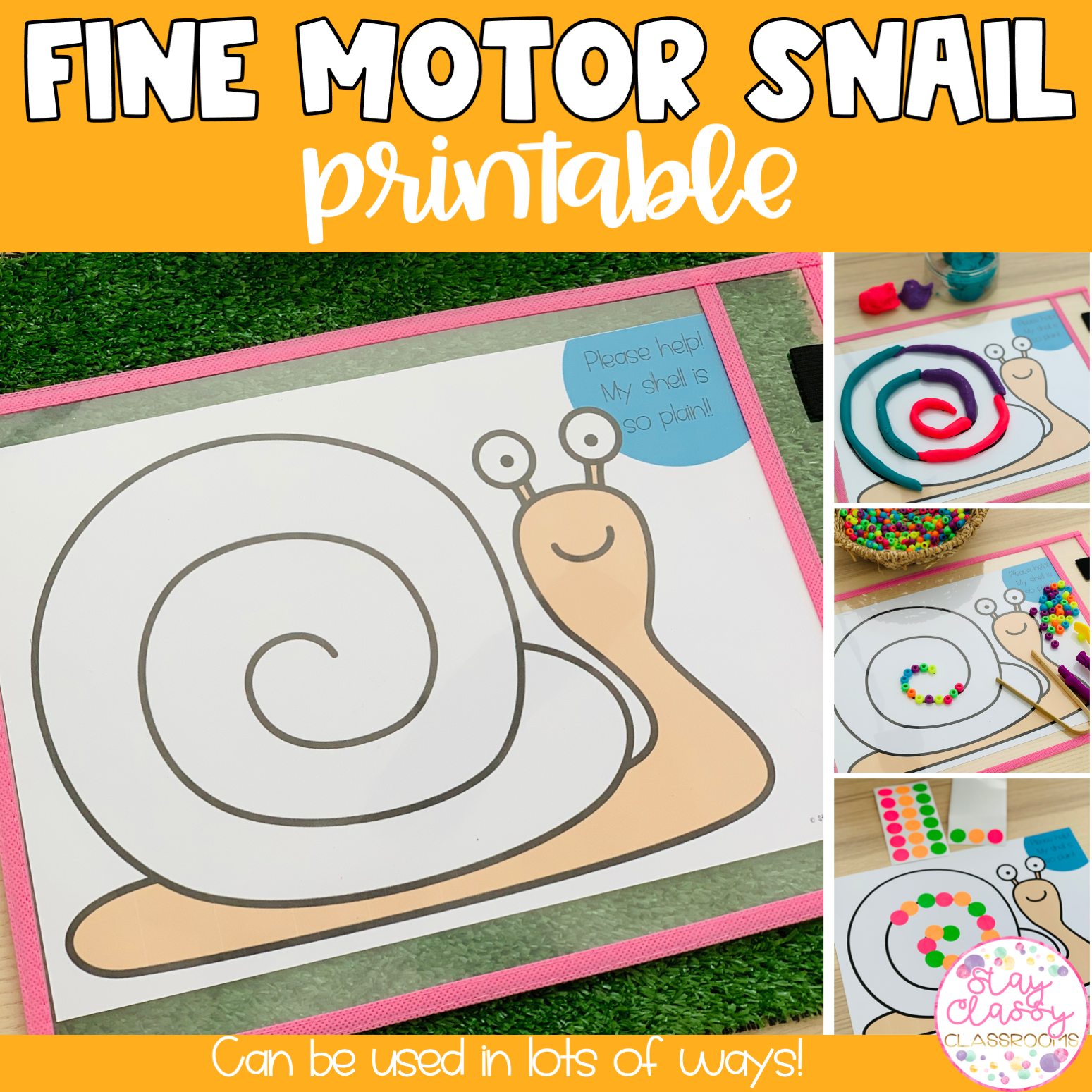 Snail Fine Motor Printable Stay Classy Classrooms