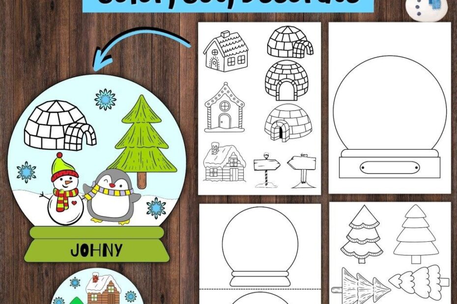 Snow Globe Template Snow Globe Craft Color Cut Paste Holidays Activities Made By Teachers