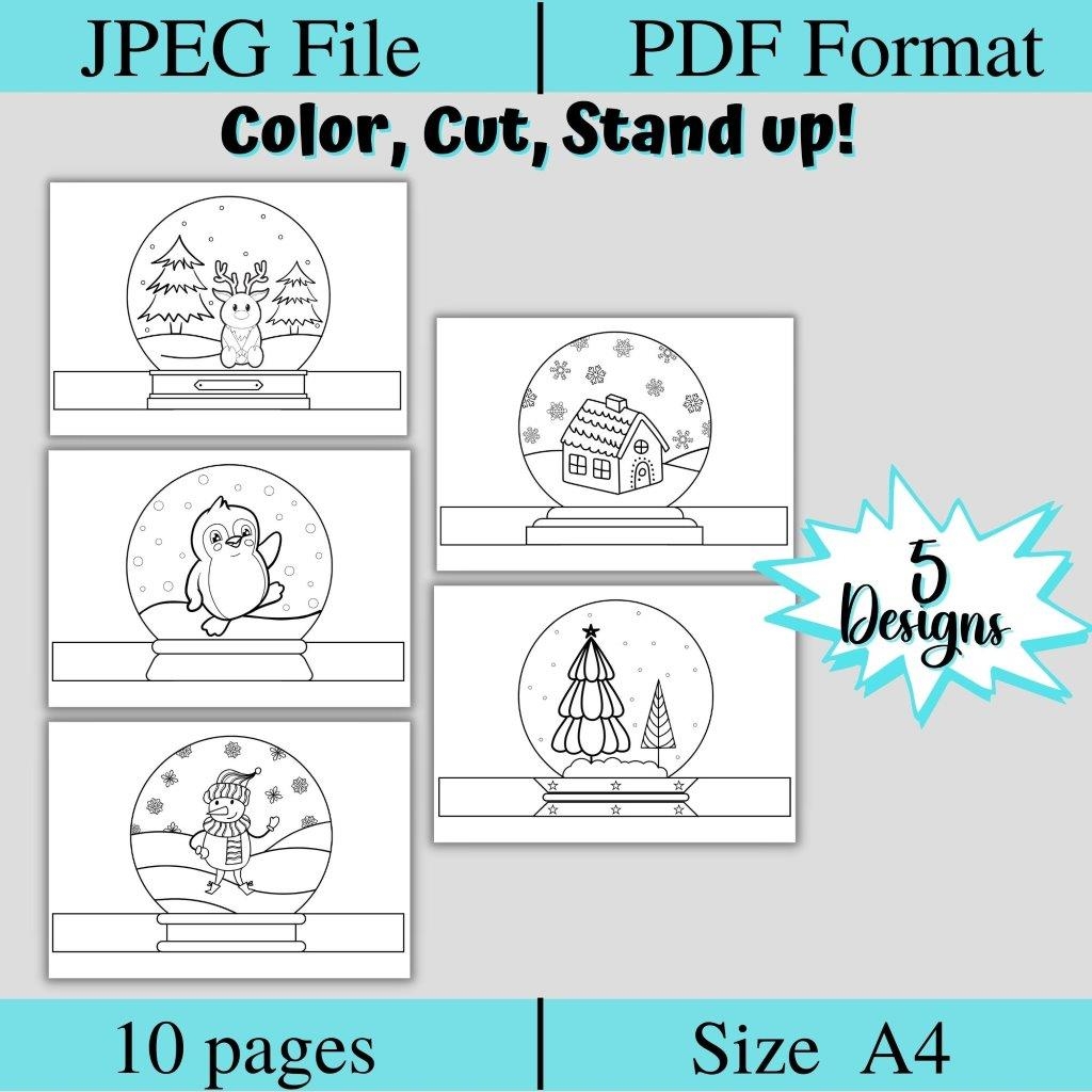 Snow Globe Template Snow Globe Craft Color Cut Stand up Made By Teachers