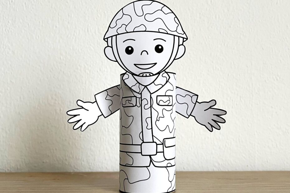 Soldier Toilet Paper Roll Craft Party Coloring Printable Decoration Kids Career Day Community Helpers Cut Instant Download Etsy UK