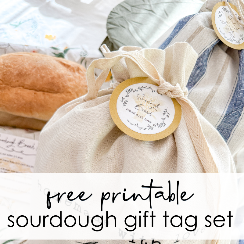 Sourdough Free Printable Gift Set Tags Feeding Instructions 