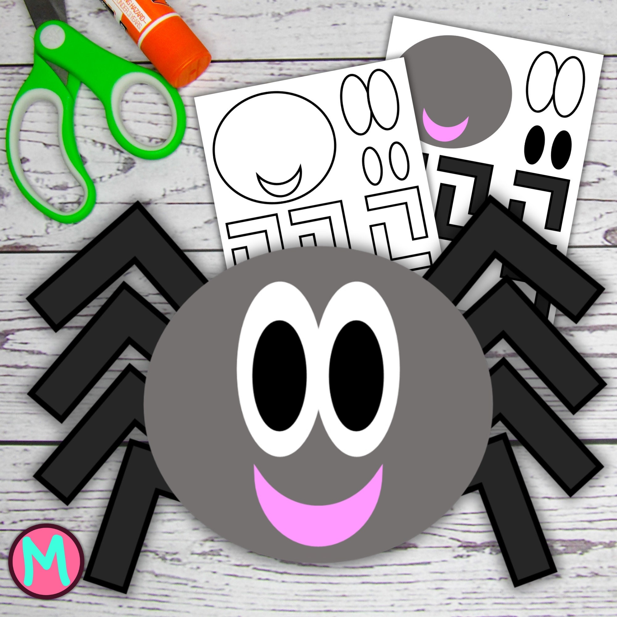 printable spider craft template