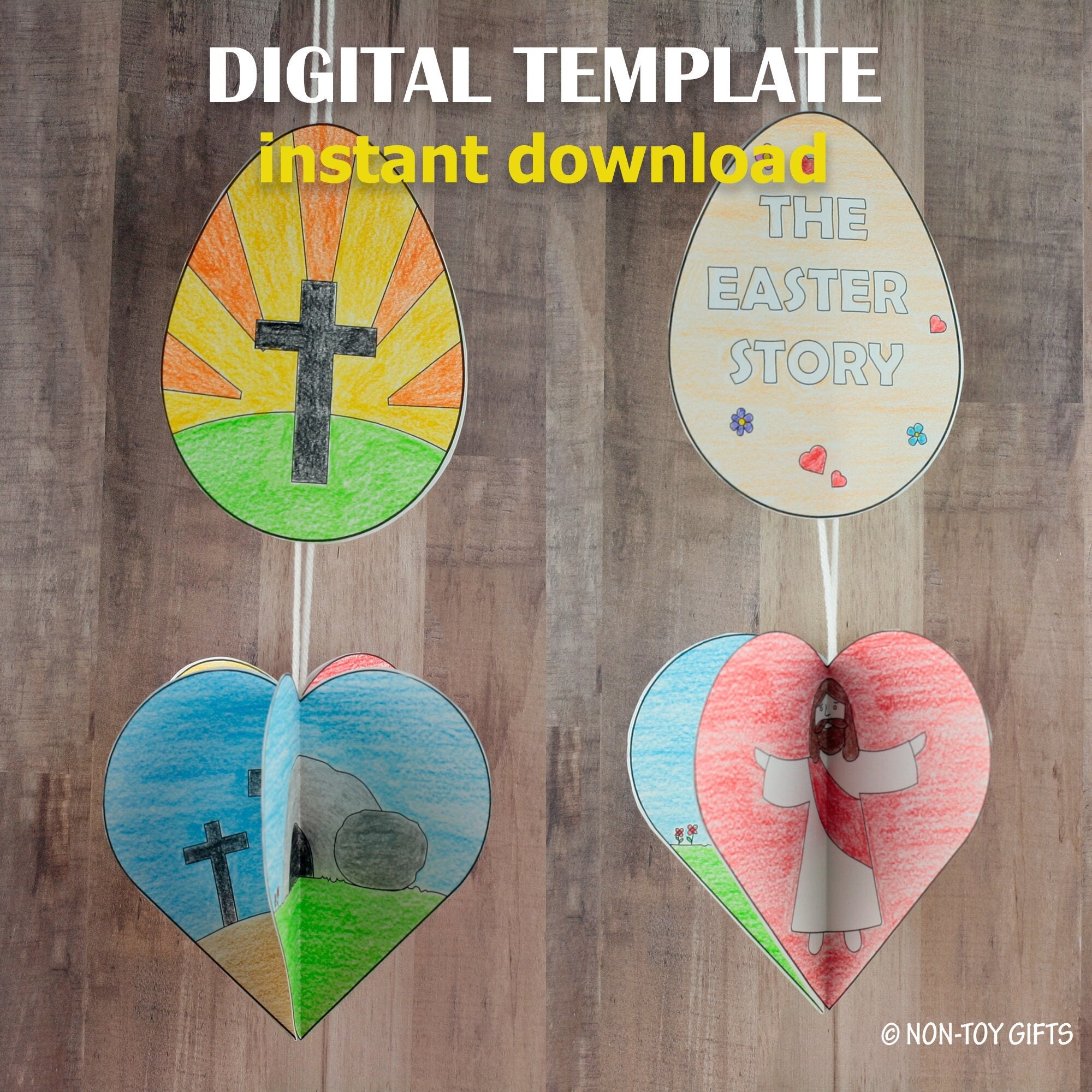 The Easter Story 3D Decoration Sunday School Bible Craft For Kids Faith based Easter Story Coloring Activity Holy Week Printable Etsy