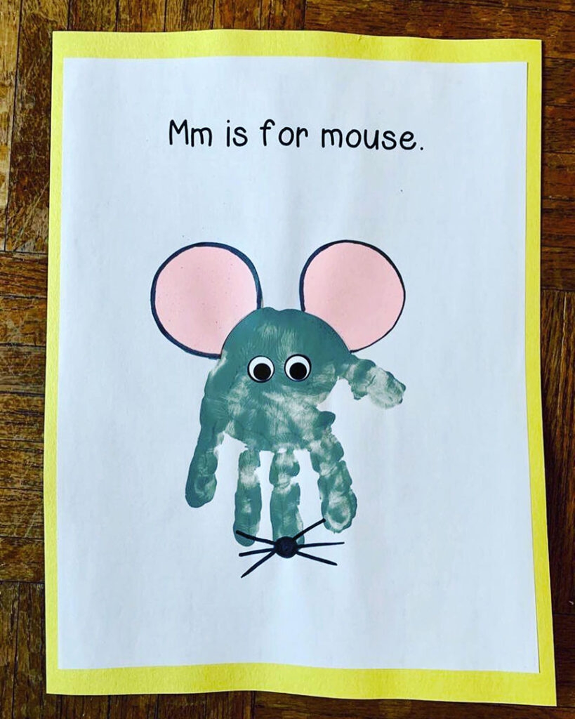 mouse printable letter m craft template