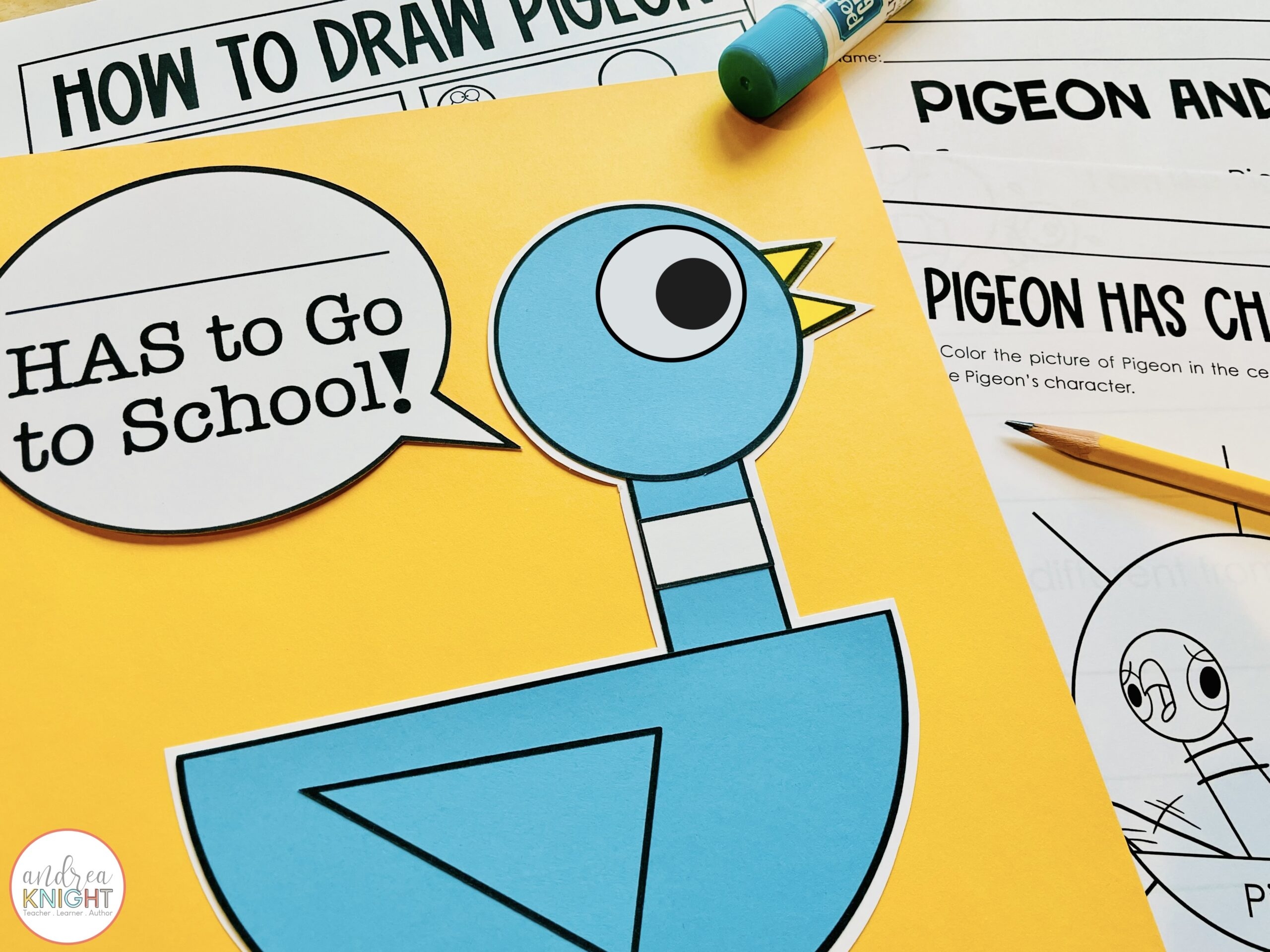 craft printable mo willems pigeon template