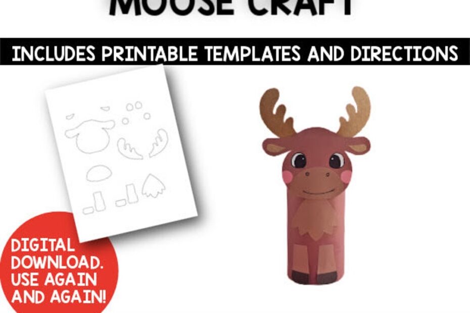 Toilet Paper Roll Moose Craft Template With Directions Etsy