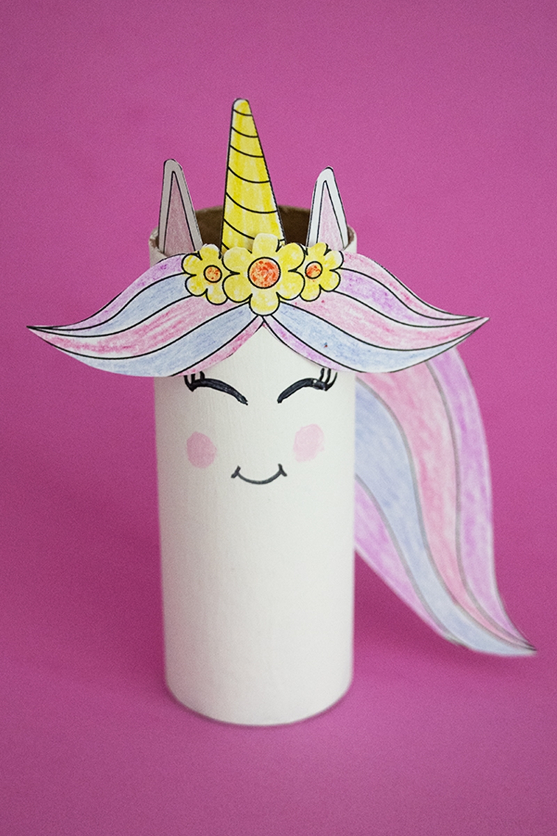 Toilet Paper Roll Unicorn Craft With Free Printable Template Pjs And Paint