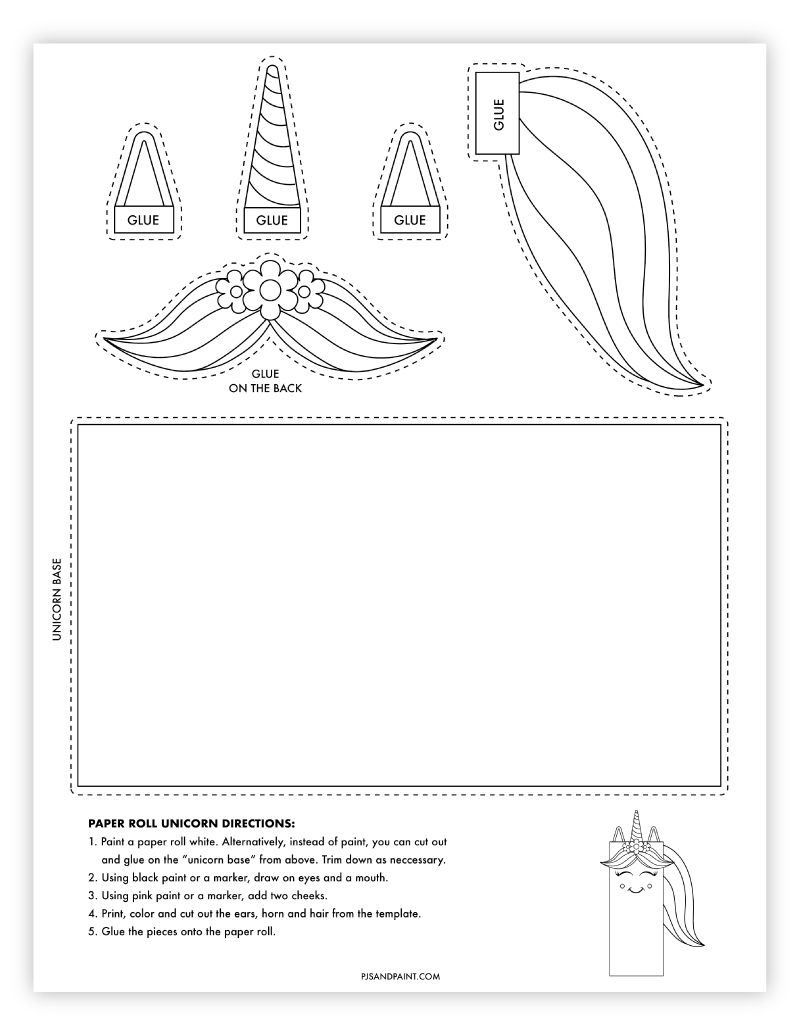 printable unicorn craft template