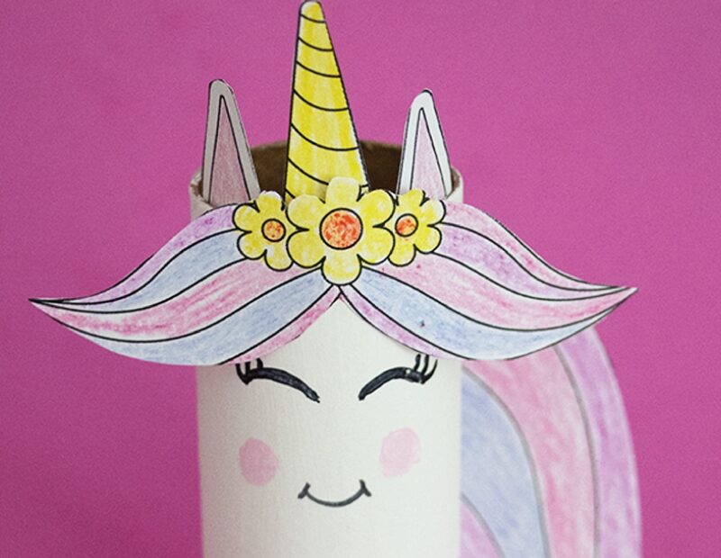 Toilet Paper Roll Unicorn Craft With Free Printable Template Pjs And Paint