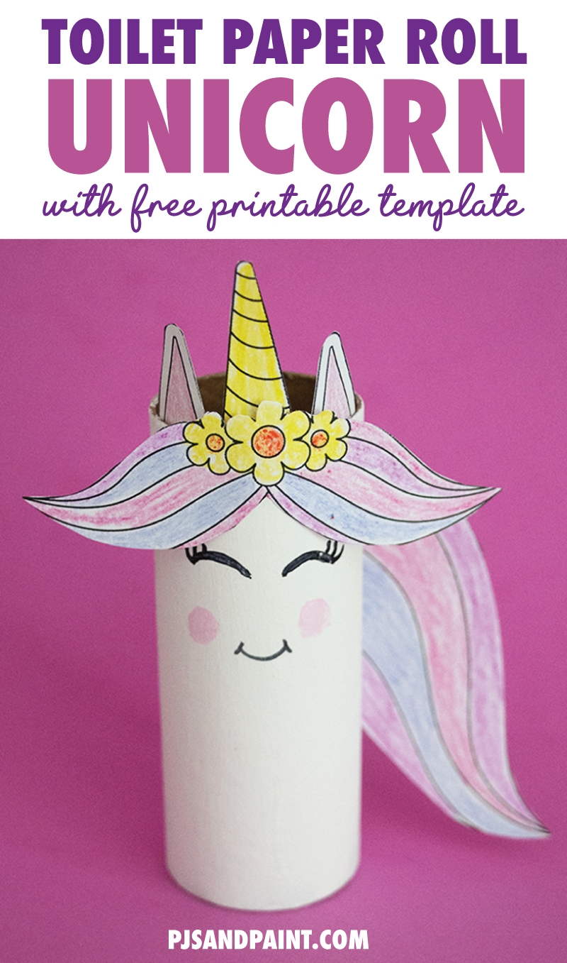 Toilet Paper Roll Unicorn Craft With Free Printable Template Pjs And Paint