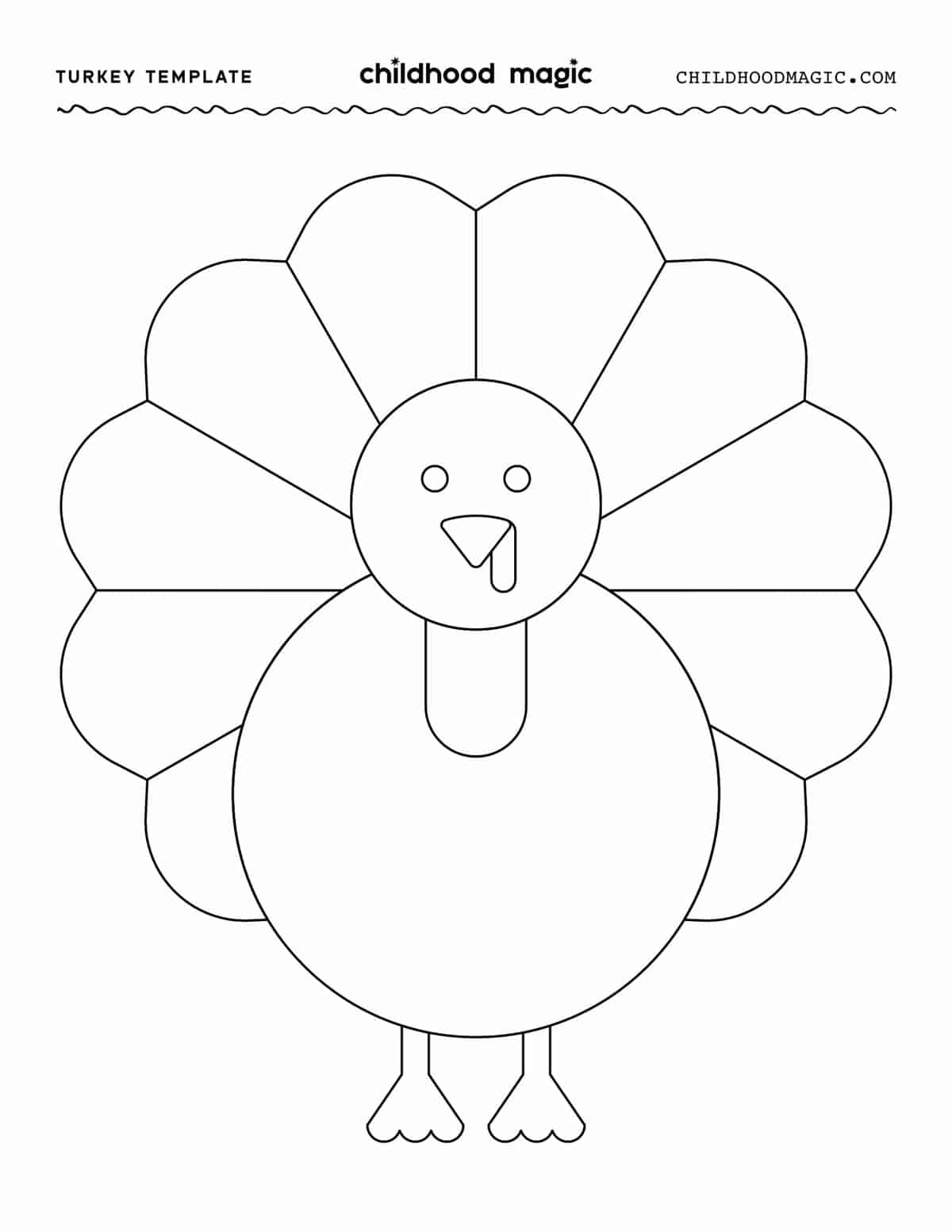 free printable turkey craft template pdf