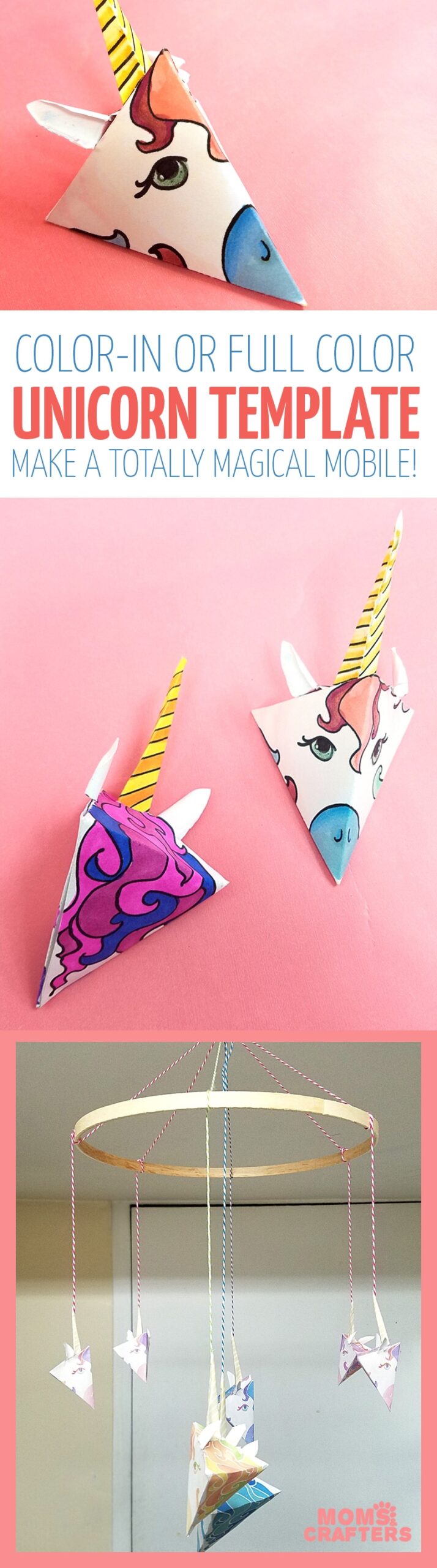Unicorn Paper Craft Template Make A Mobile Moms And Crafters