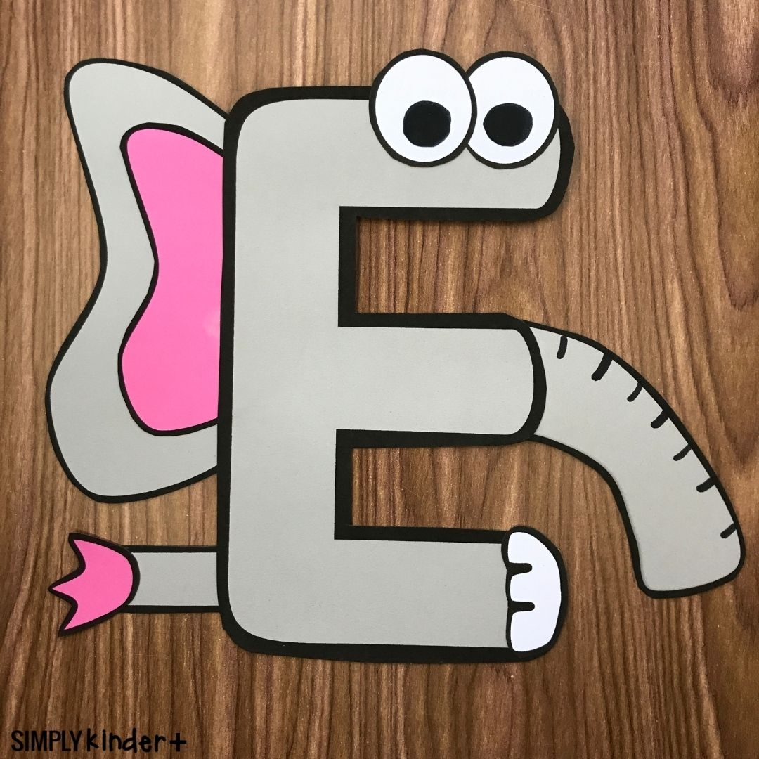printable letter e elephant craft template