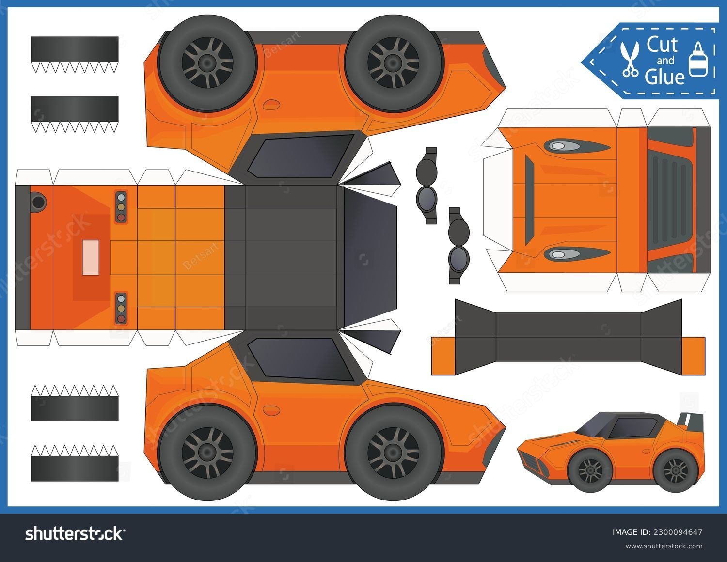 printable car craft template