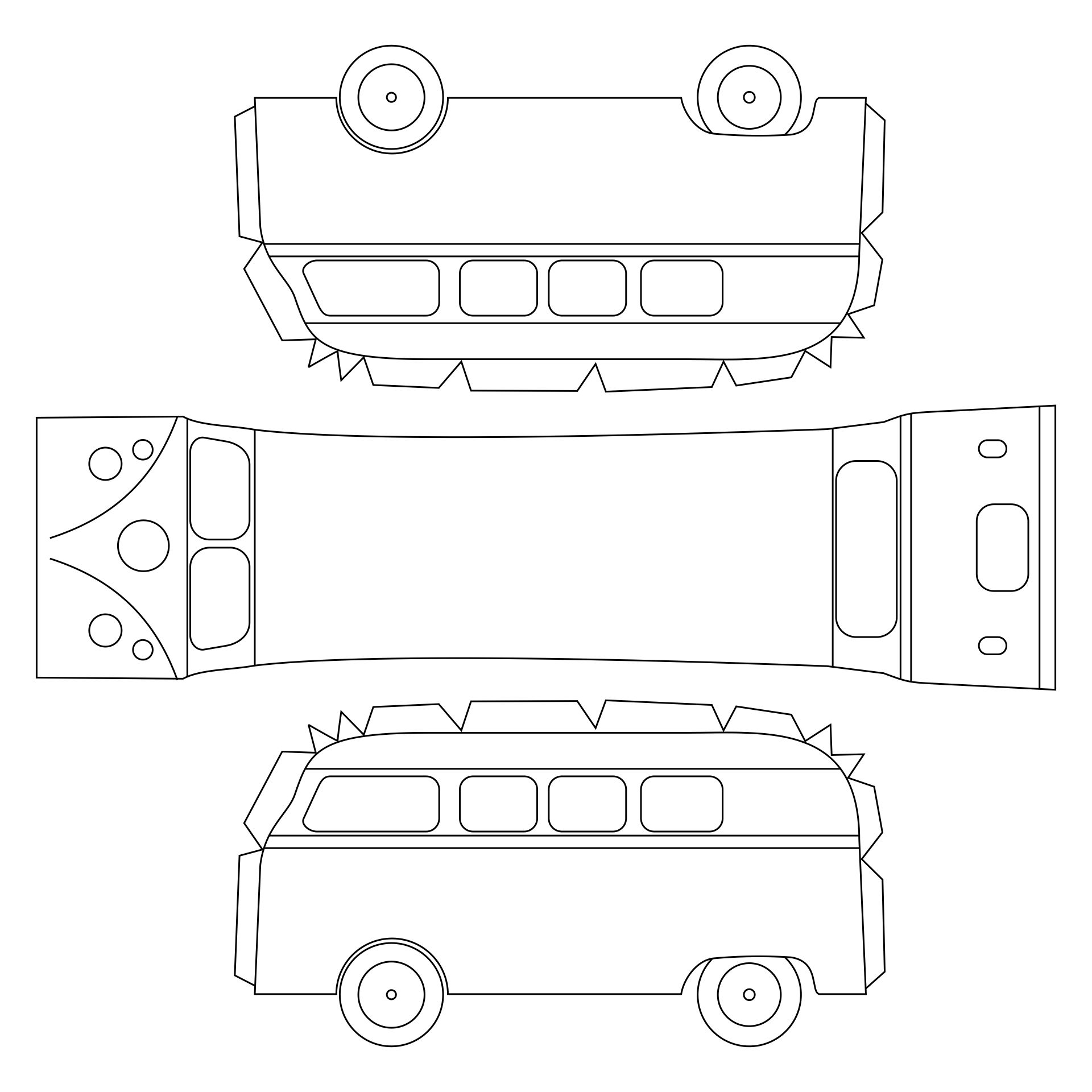 VW Bus Paper Template 10 Free PDF Printables Printablee