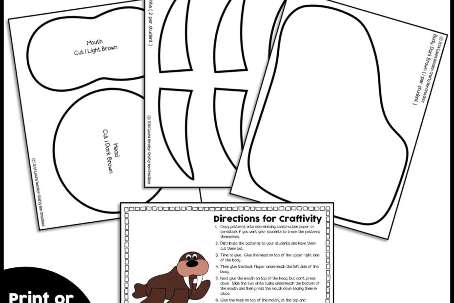 Walrus Craft Activity Crafty Bee Creations