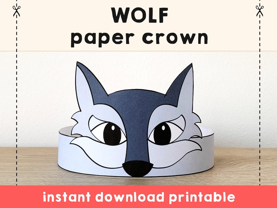 printable wolf craft template