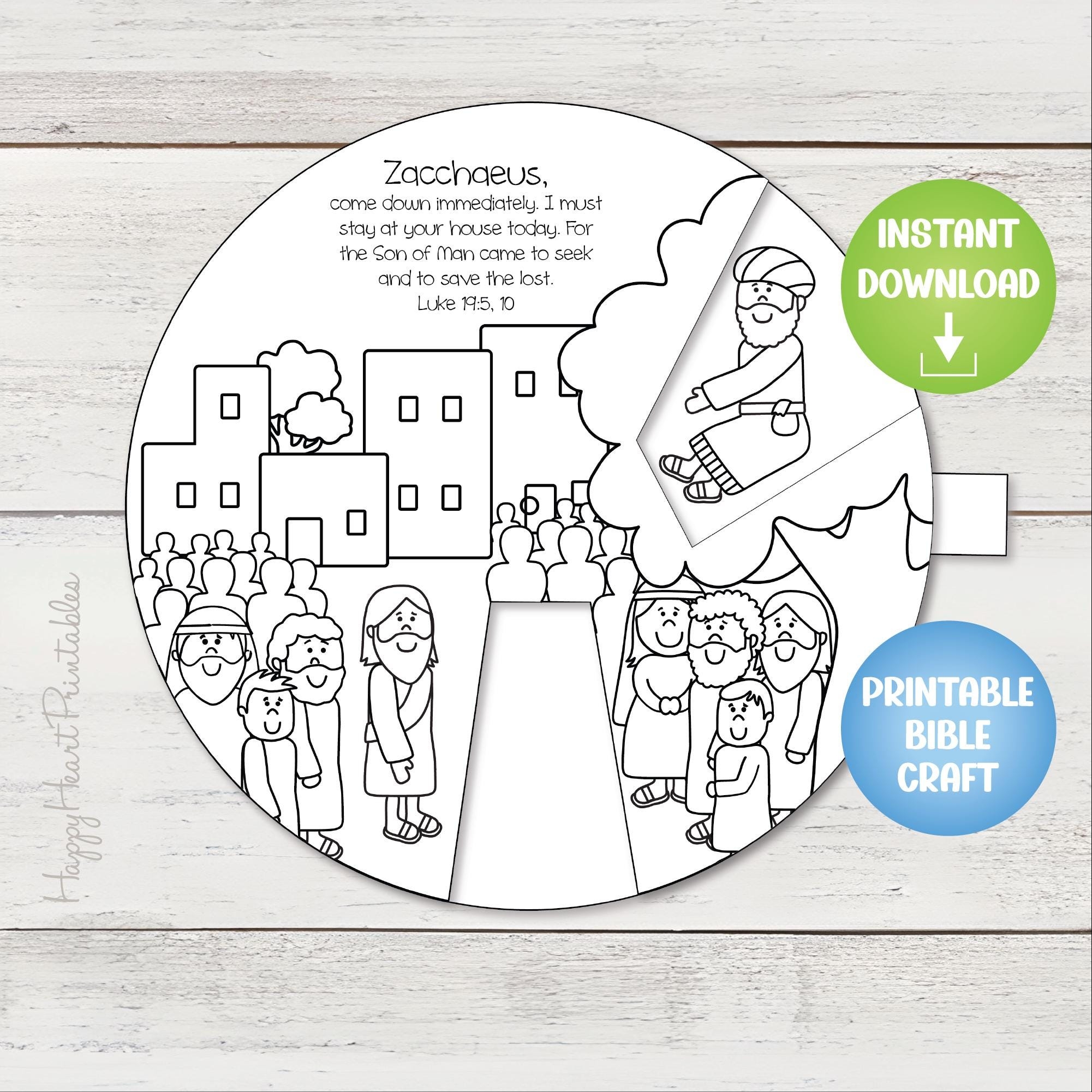 template free printable zacchaeus craft