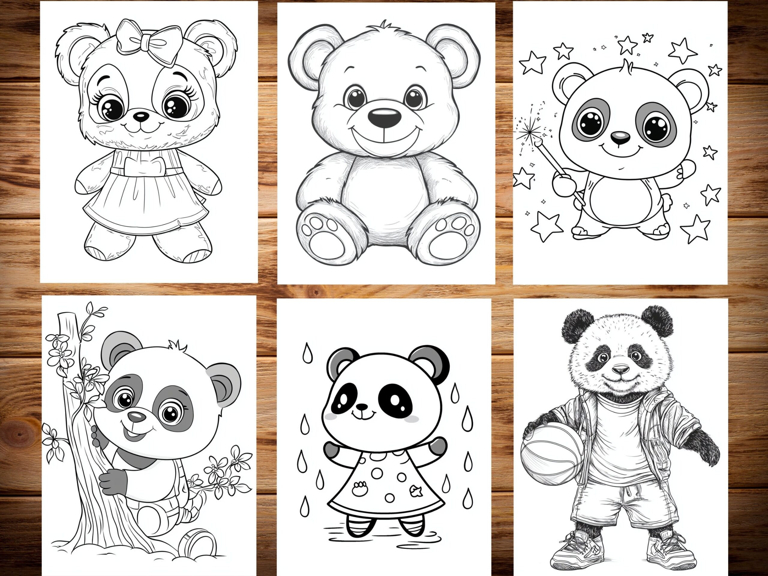115 Cute Panda Coloring Pages For Kids kawaii Panda Activity fun Kids Coloring Pages Etsy