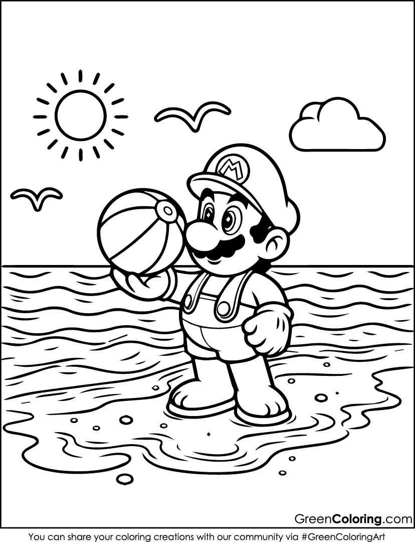 mario pictures to color