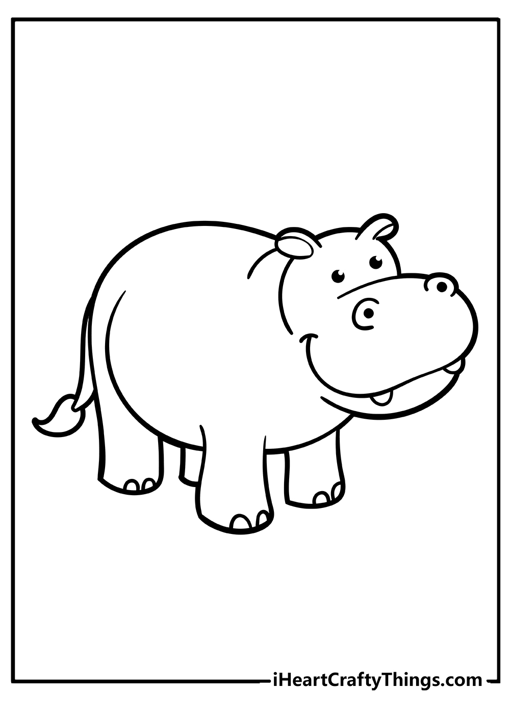 coloring pictures of hippopotamus