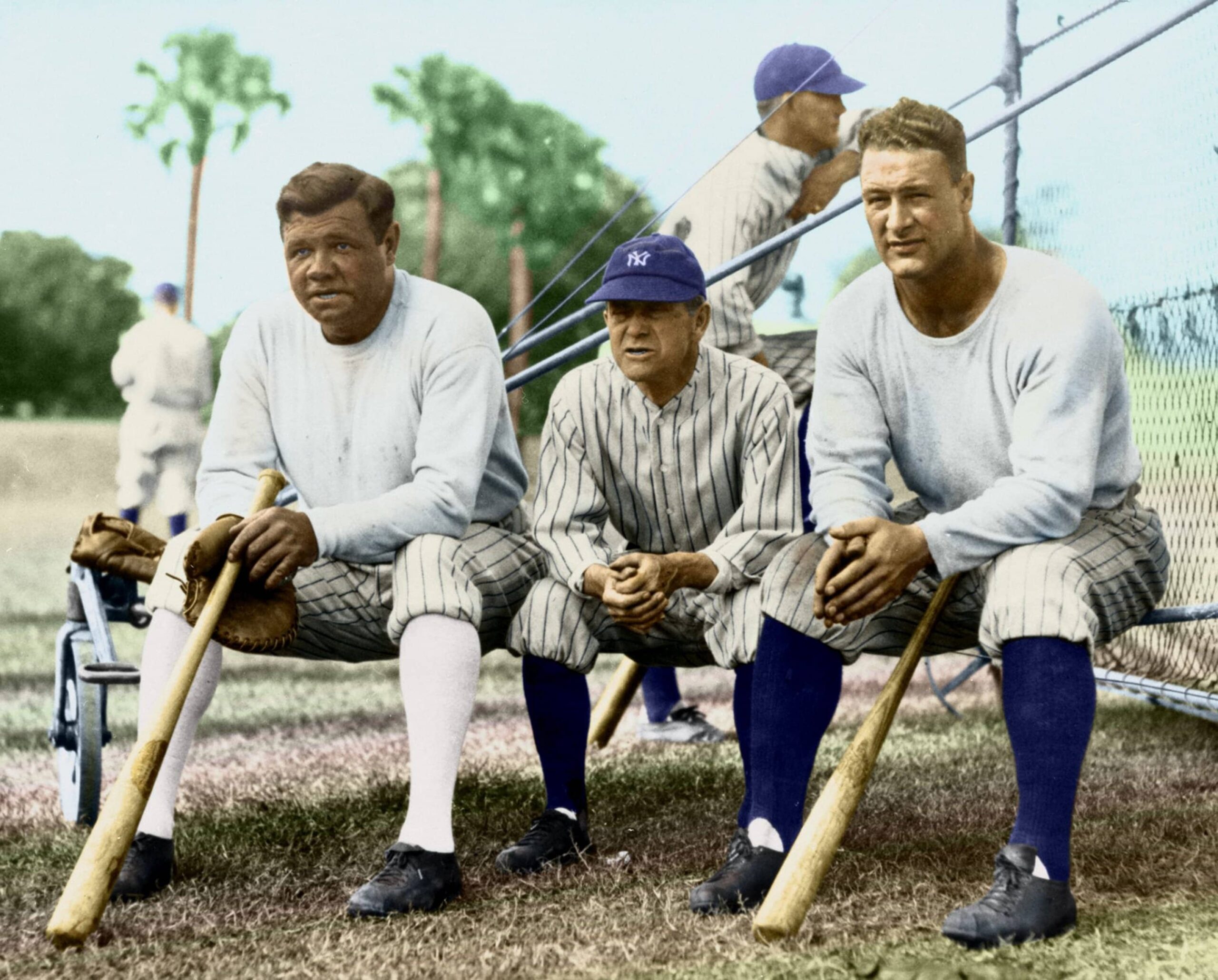 1920s Babe Ruth Miller Huggins U0026 Lou Gehrig Color Tinted NEW YORK YANKEES Photo Etsy