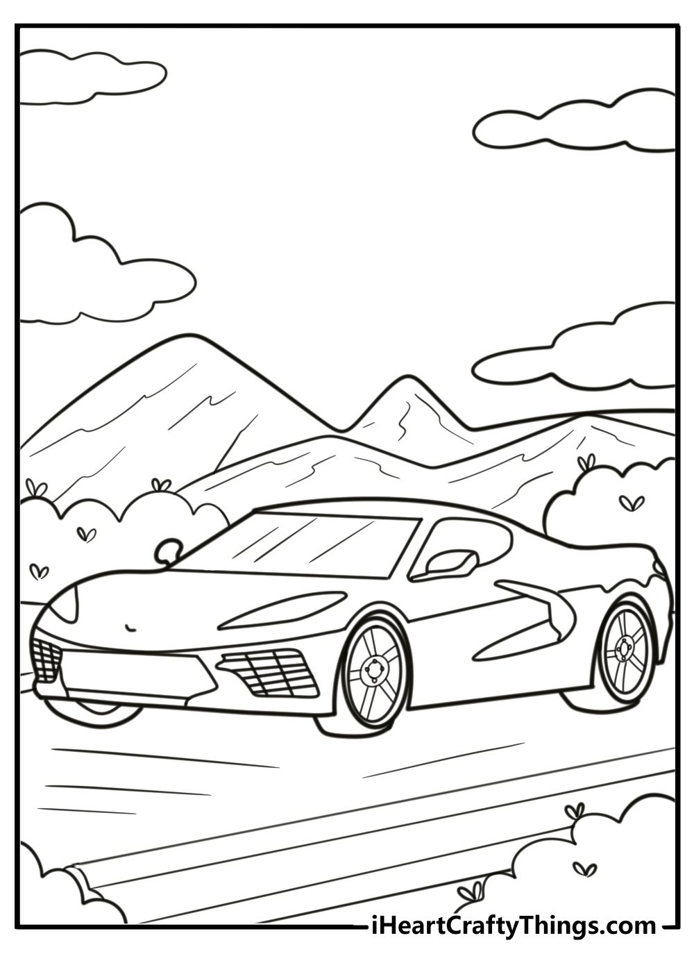 corvette pictures to color