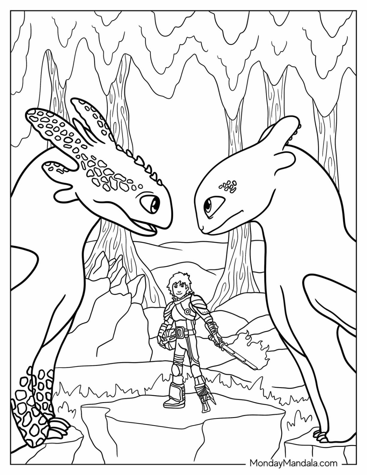 picture of a dragon to color