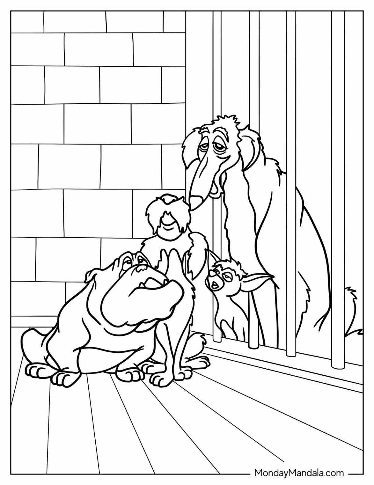 lady and the tramp pictures to color