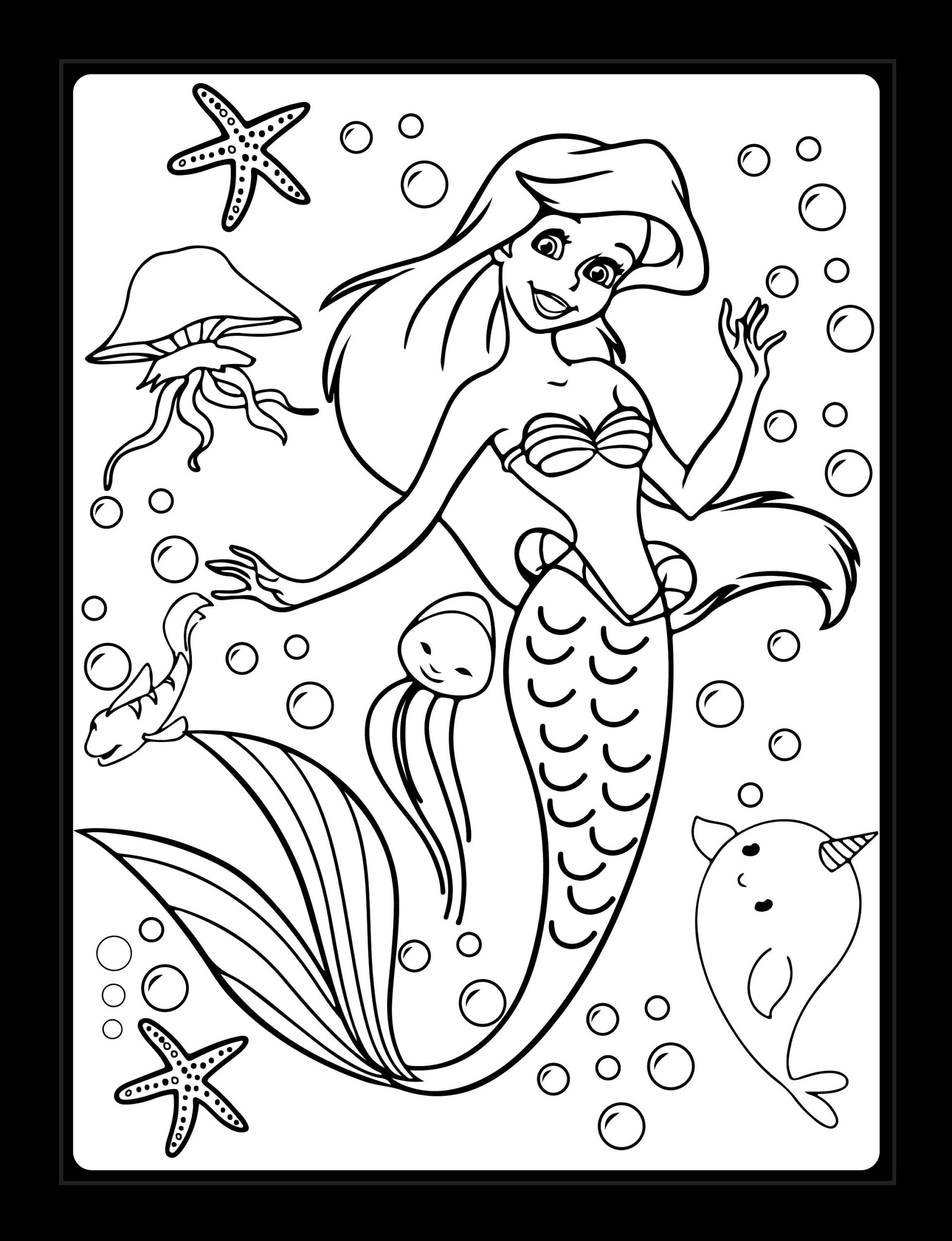 mermaid coloring pages printable free