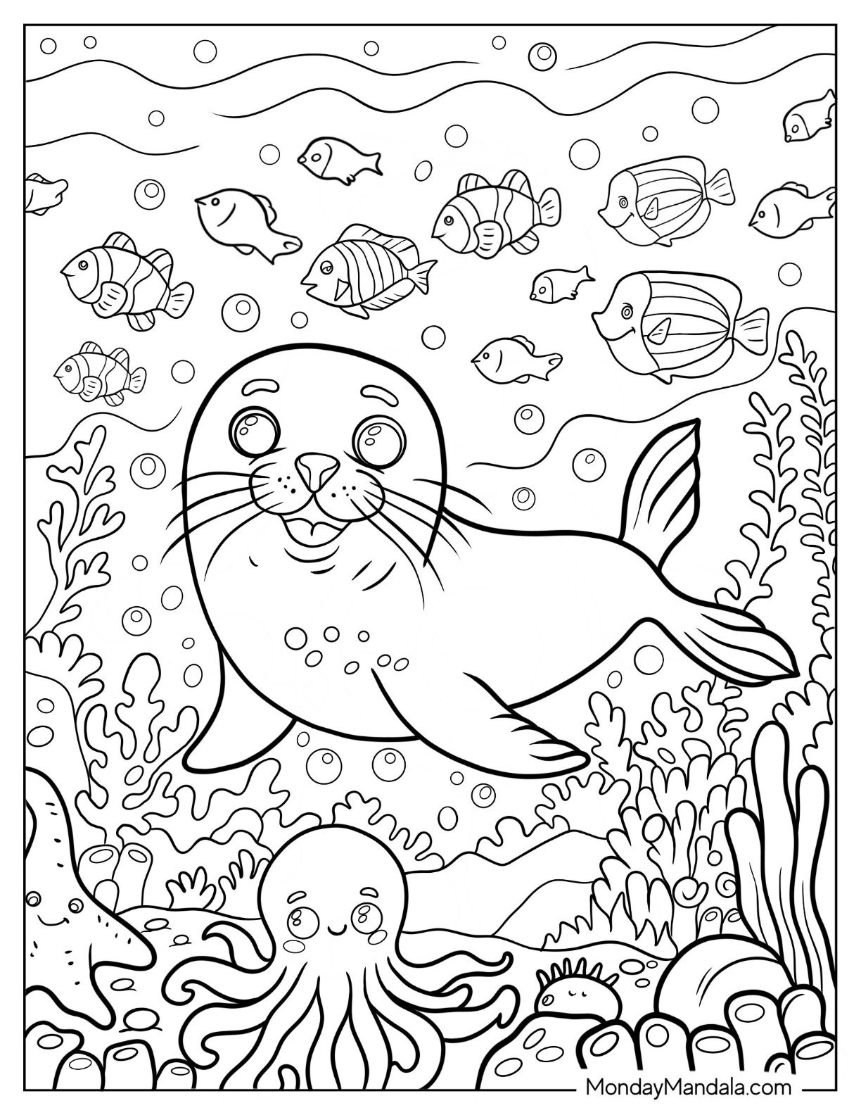 20 Seal Coloring Pages Free PDF Printables 