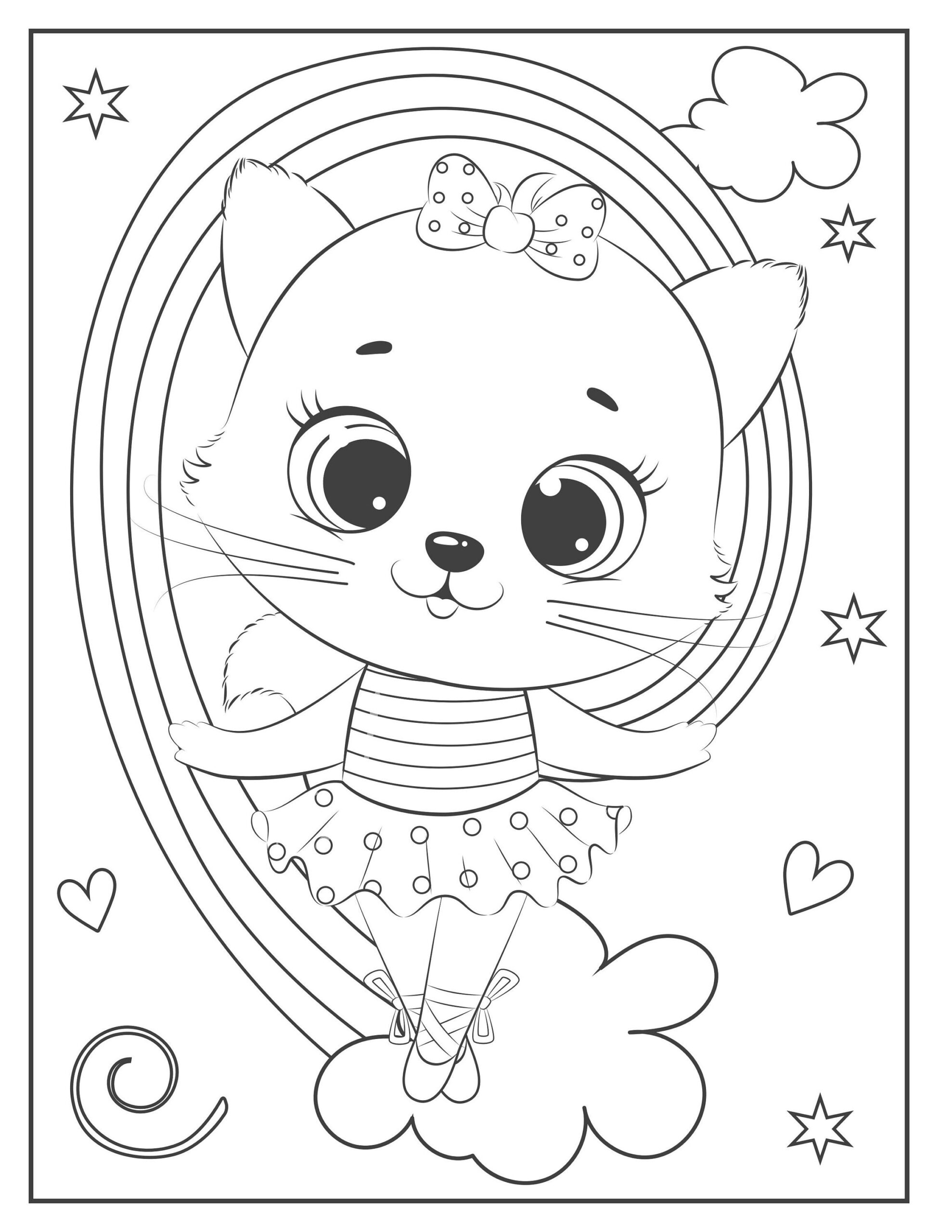 21 Printable Kitten Coloring Pages For Children Etsy New Zealand
