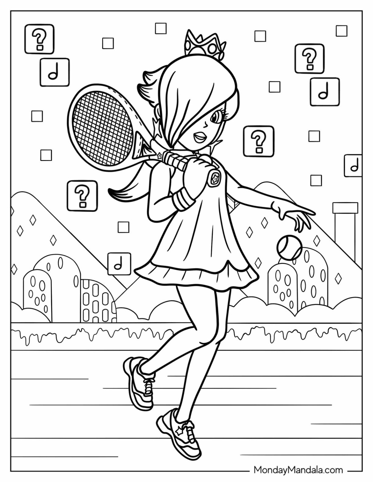 printable princess peach daisy and rosalina coloring pages