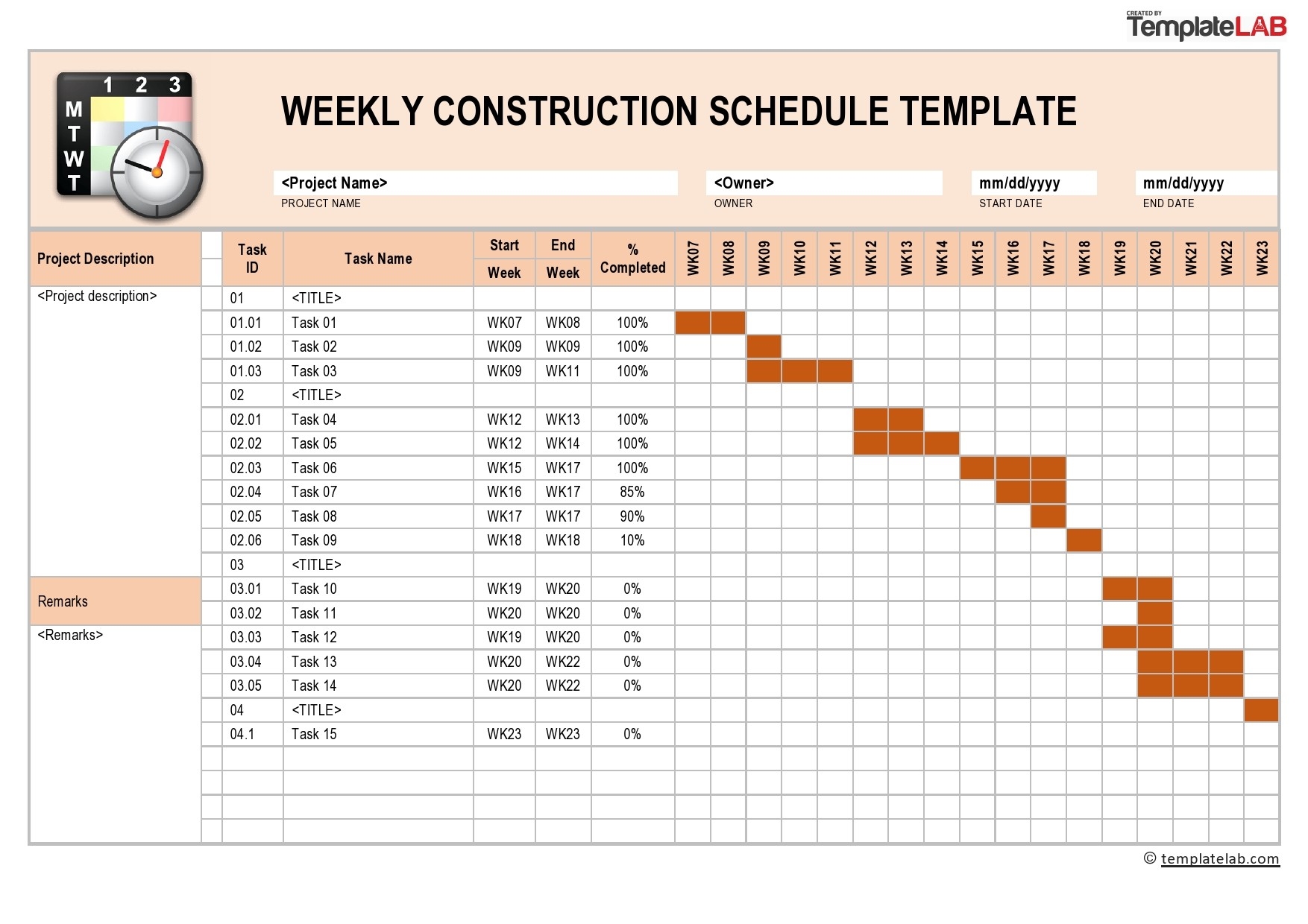 home building schedule template