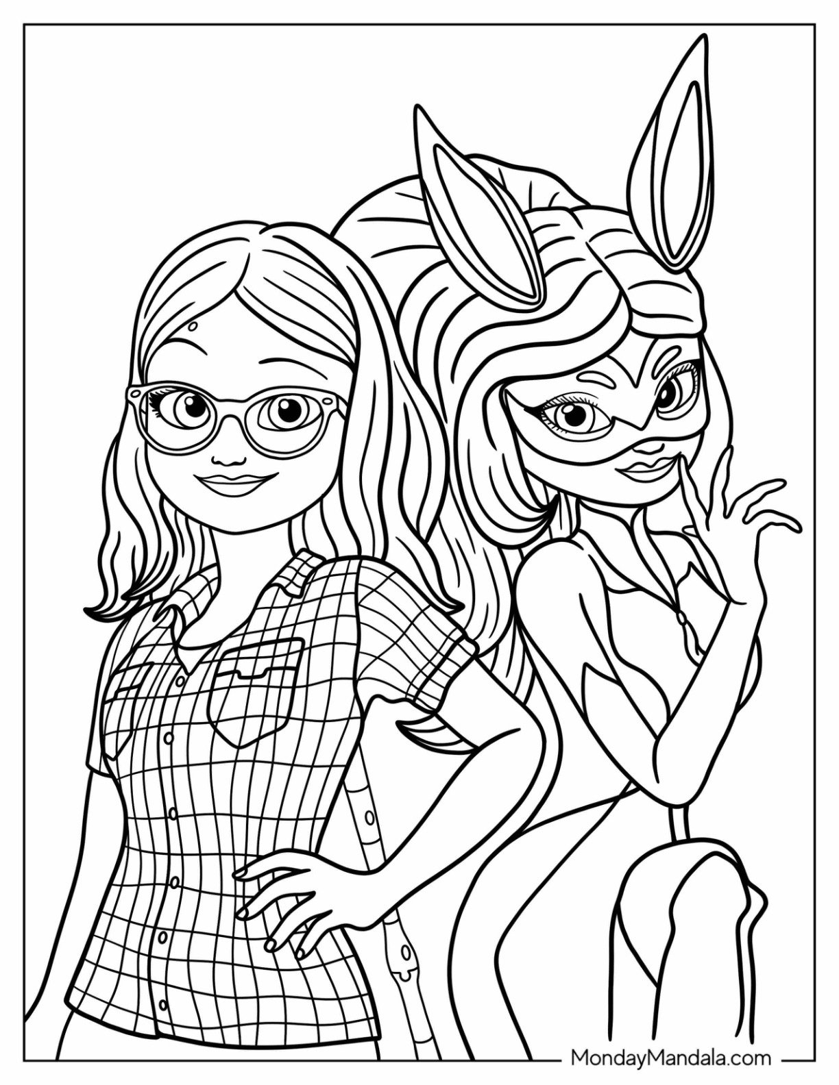 ladybug and cat noir coloring pages