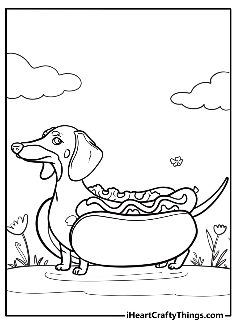 hot dog coloring page