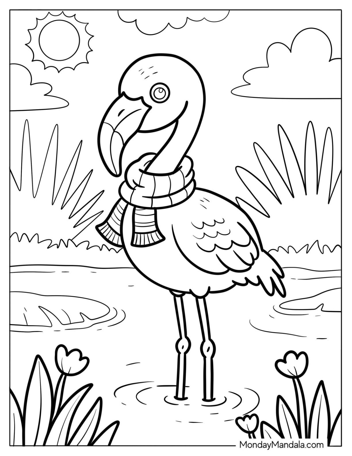 29 Flamingo Coloring Pages Free PDF Printables 