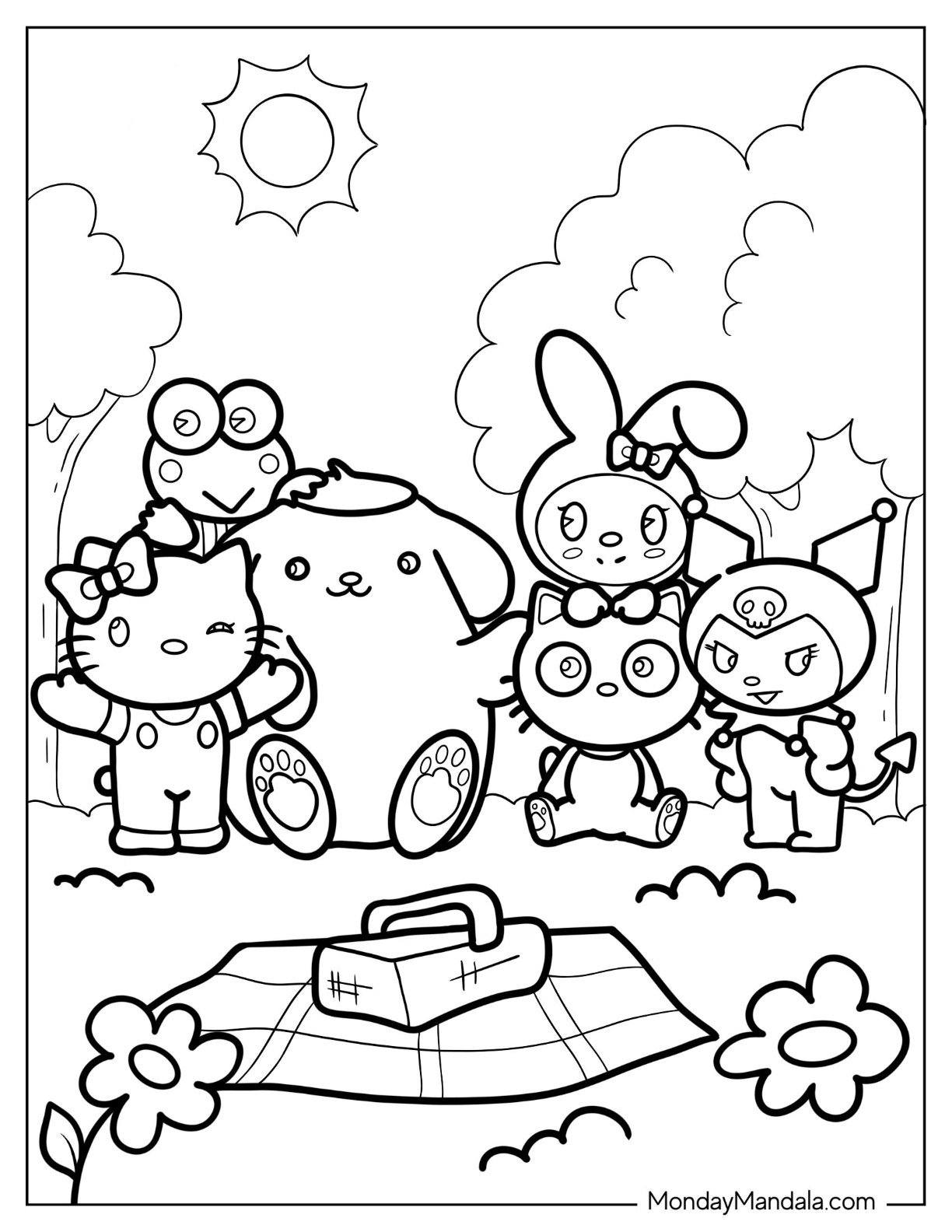 printable hello kitty coloring pages free