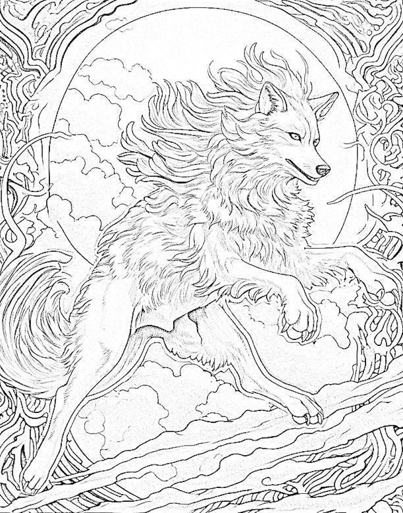 wolf coloring pages printable