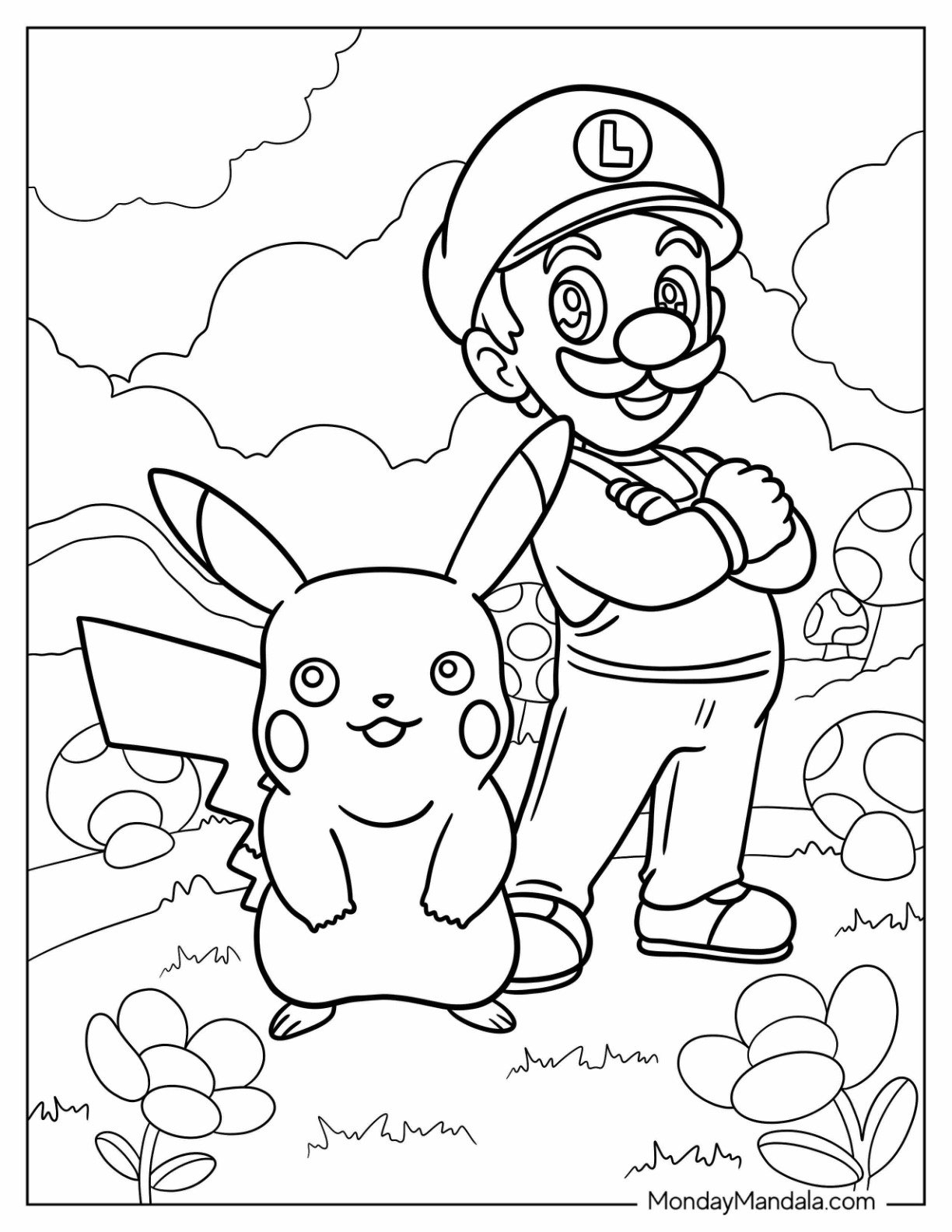 luigi pictures to color