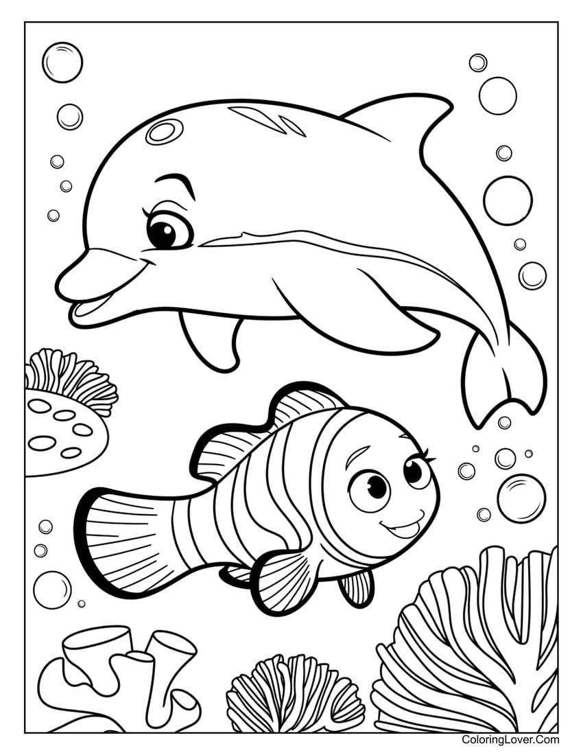 coloring dolphin pages